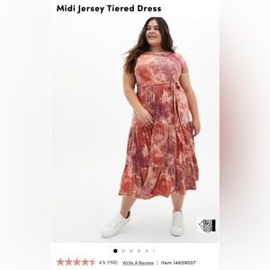 Torrid Midi Jersey Tiered Dress- Size 2
